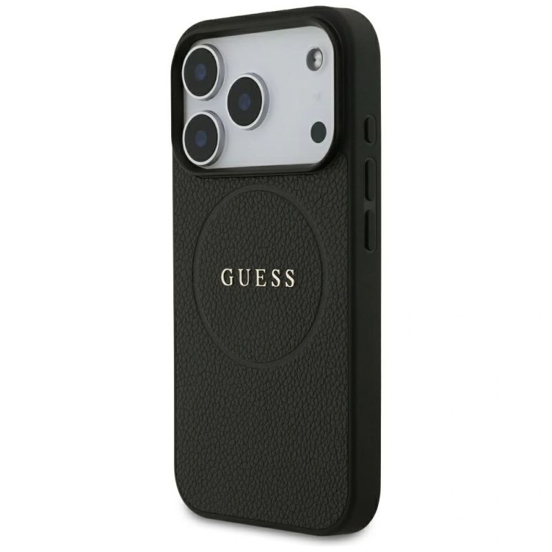Etui Guess Grained Gold Ring MagSafe na iPhone 18 Pro / 17 Pro - czarne - obrazek 2