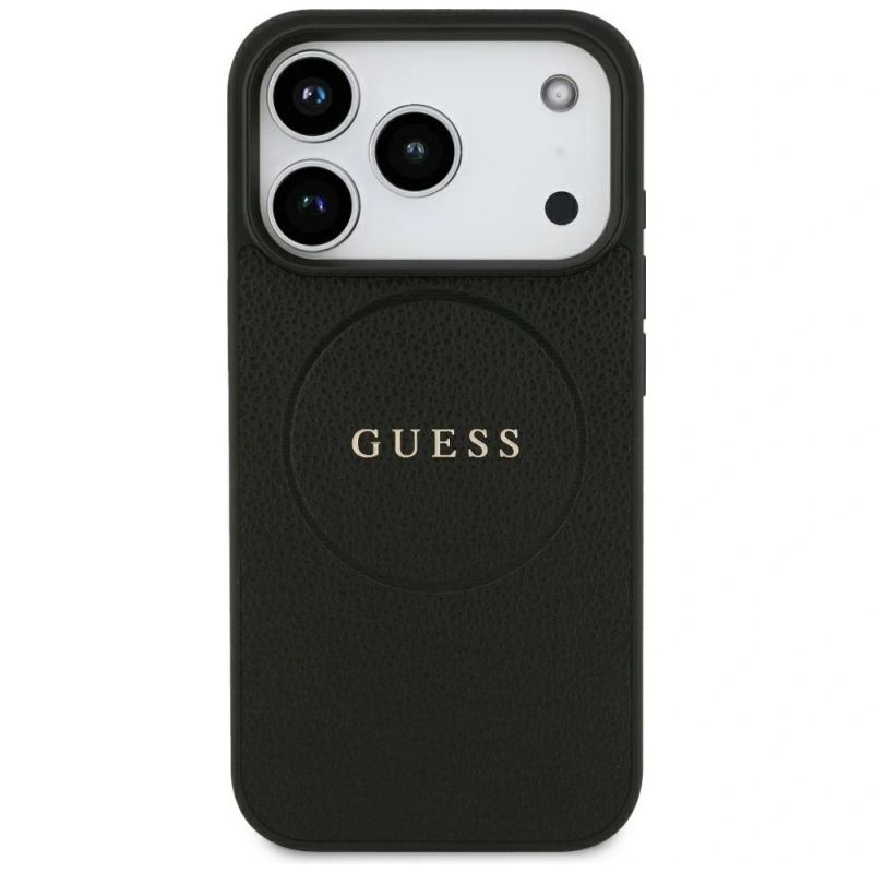 Etui Guess Grained Gold Ring MagSafe na iPhone 18 Pro / 17 Pro - czarne - obrazek 3