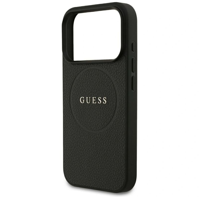 Etui Guess Grained Gold Ring MagSafe na iPhone 18 Pro / 17 Pro - czarne - obrazek 6