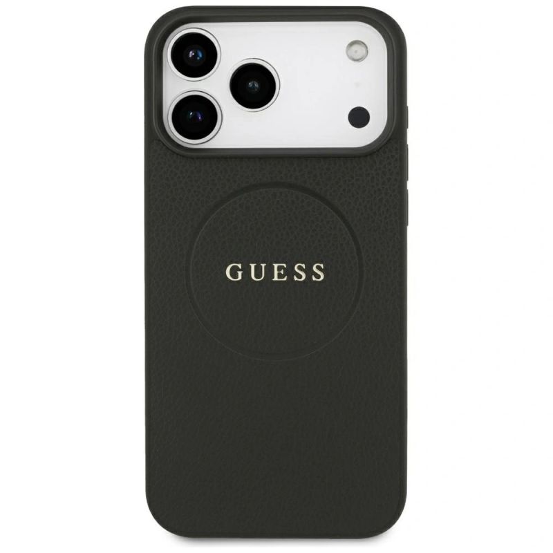 Etui Guess Grained Gold Ring MagSafe na iPhone 18 Pro Max / 17 Pro Max - czarne - obrazek 3