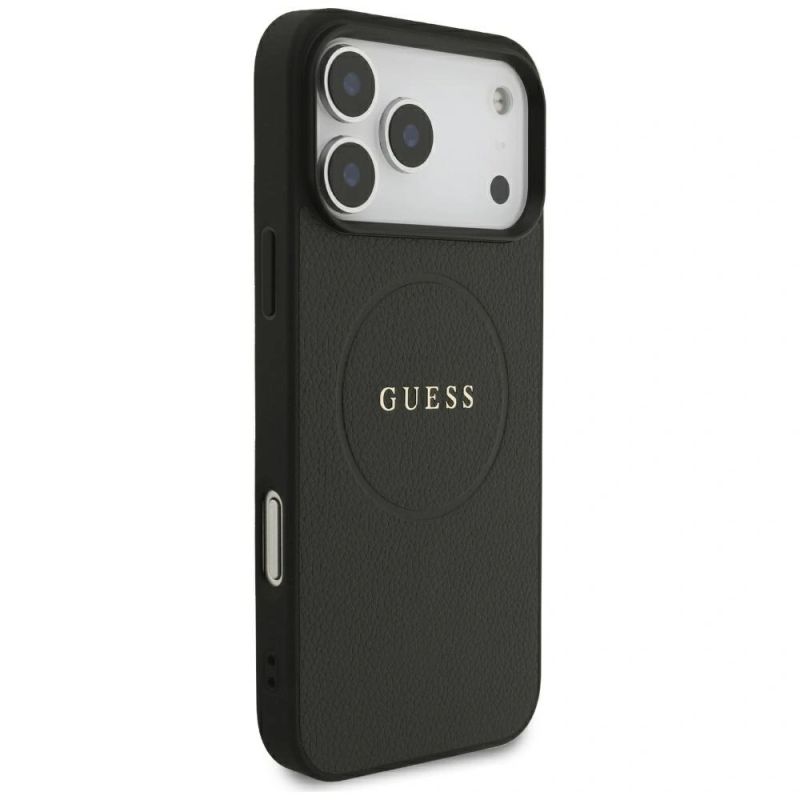 Etui Guess Grained Gold Ring MagSafe na iPhone 18 Pro Max / 17 Pro Max - czarne - obrazek 4