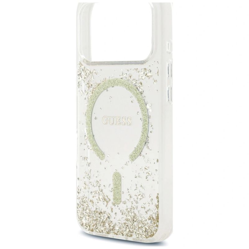 Etui Guess Resin Bottom Glitter MagSafe na iPhone 18 Pro / 17 Pro - złote - obrazek 6