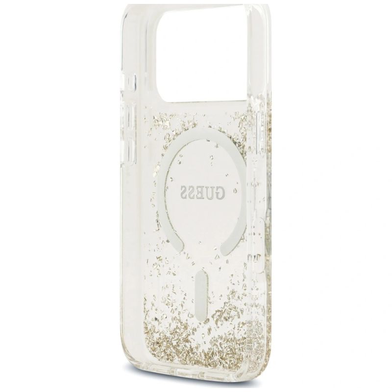 Etui Guess Resin Bottom Glitter MagSafe na iPhone 18 Pro / 17 Pro - złote - obrazek 7