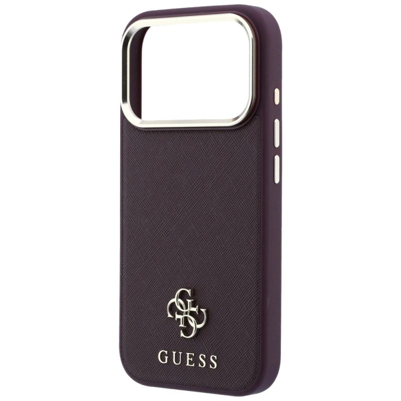 Etui Guess Saffiano Small 4G & Classic Logo MagSafe na iPhone 18 Pro / 17 Pro - burgundowe - obrazek 6