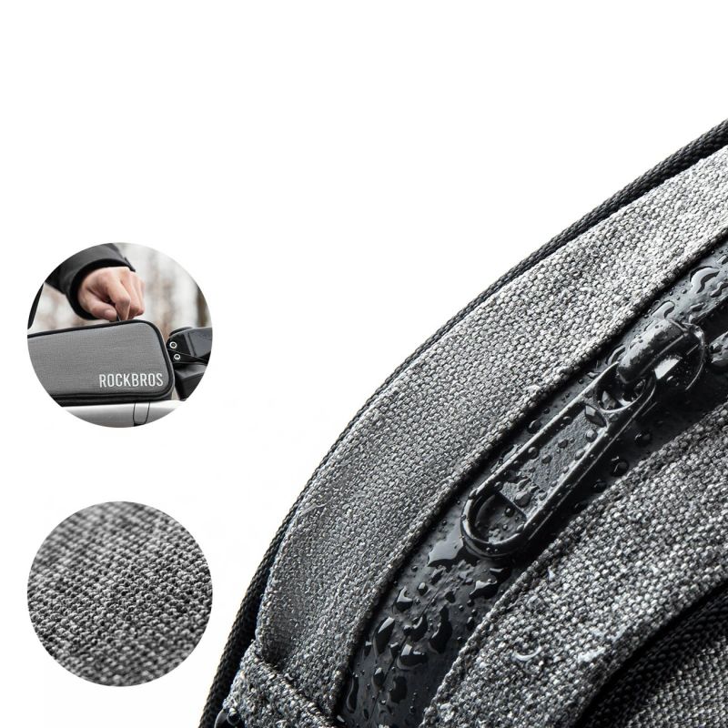 Torba rowerowa Rockbros TL004 ROAD TO SKY 0,7 l na ramę wodoodporna - szara - obrazek 4