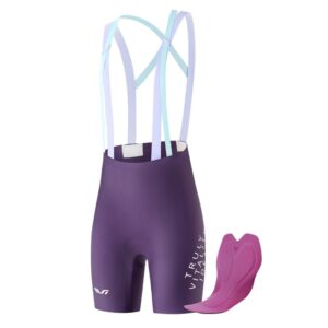 Spodenki kolarskie damskie Rockbros YDDK017-1 TVI na szelkach z wkładką M - fioletowe