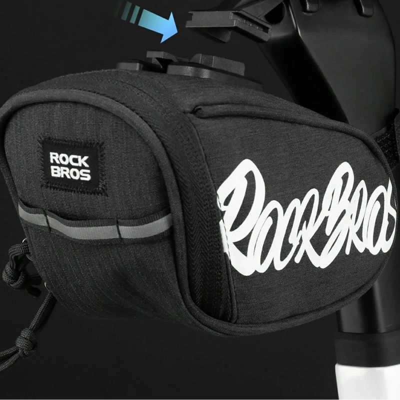 Torba rowerowa Rockbros G007 Flash Journey podsiodłowa 0.8 l - czarna - obrazek 3
