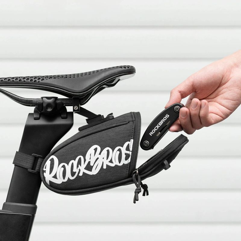 Torba rowerowa Rockbros G007 Flash Journey podsiodłowa 0.8 l - czarna - obrazek 7