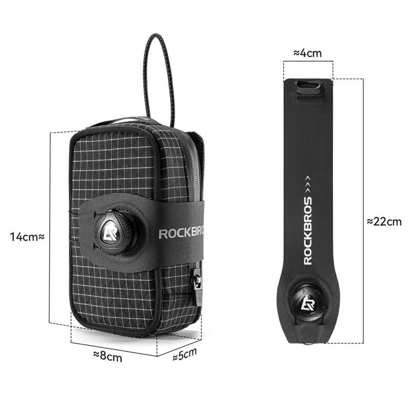 Torba podsiodłowa Rockbros P010 wielofunkcyjna z miejscem na bidon - czarna - obrazek 2