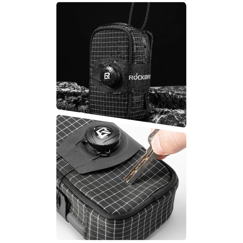 Torba podsiodłowa Rockbros P010 wielofunkcyjna z miejscem na bidon - czarna - obrazek 10