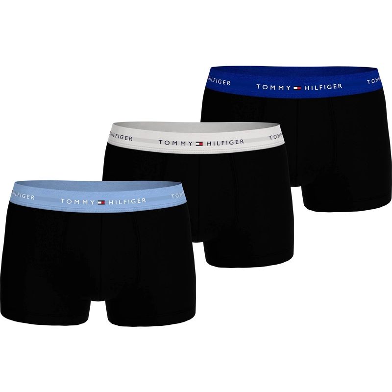 Tommy Hilfiger 3-Pack bokserki majtki męskie czarne bawełna wygodne - obrazek 2