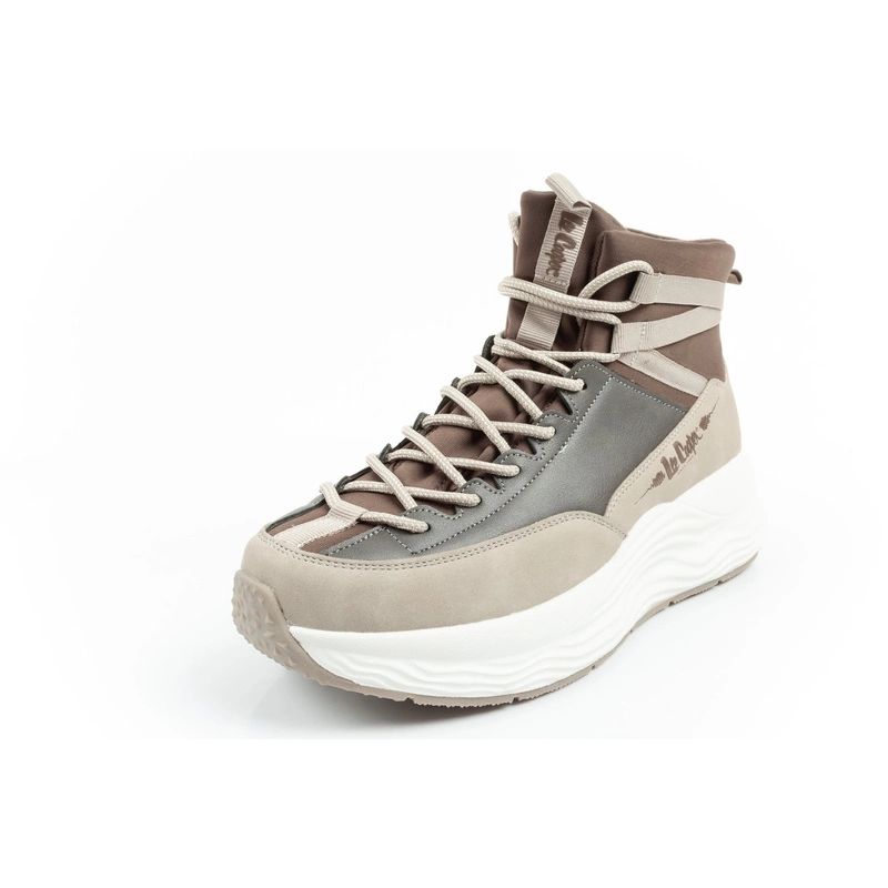 Lee Cooper buty sportowe sneakersy damskie modne wygodne za kostkę beżowe - obrazek 3