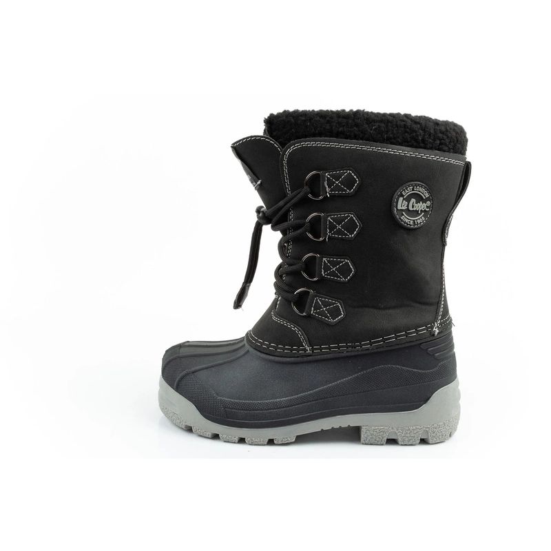 Lee Cooper buty zimowe śniegowce dziecięce ocieplane dla chłopca czarne - obrazek 2