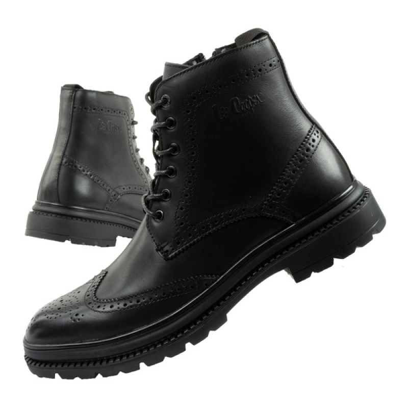 Lee Cooper buty męskie sztyblety trzewiki eleganckie skórzane czarne