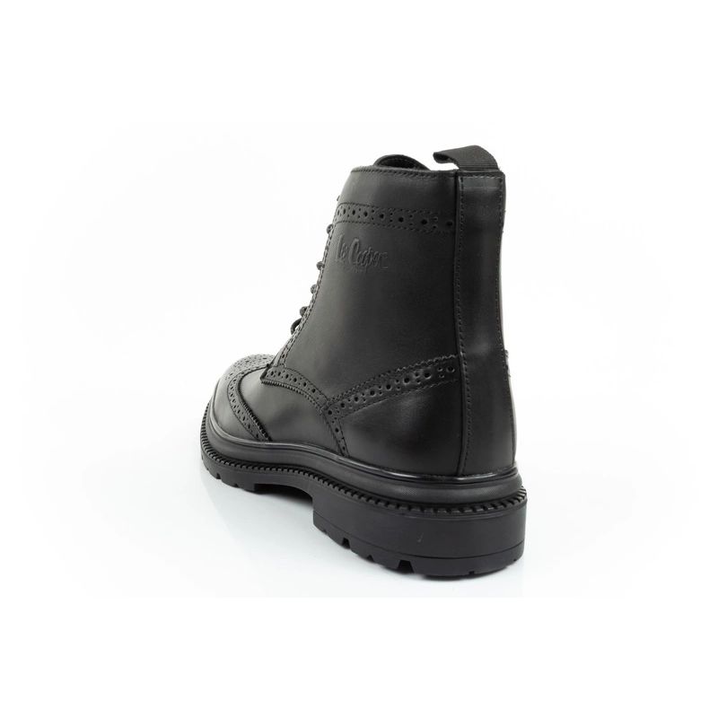 Lee Cooper buty męskie sztyblety trzewiki eleganckie skórzane czarne - obrazek 5
