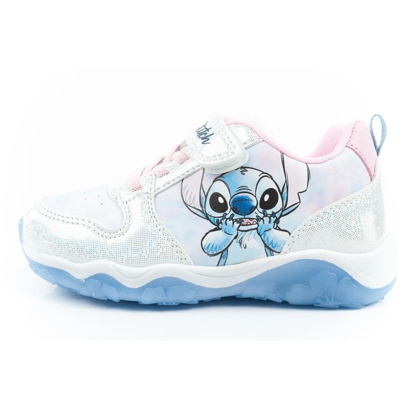 Leomil buty sportowe dziecięce sneakersy Stitch lekkie na rzep LED niebieskie - obrazek 2