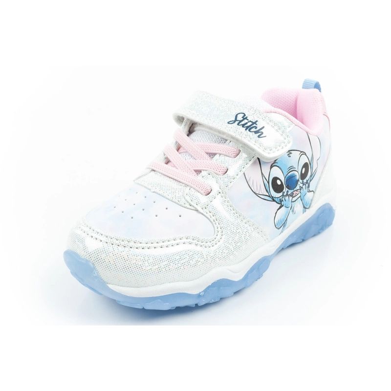 Leomil buty sportowe dziecięce sneakersy Stitch lekkie na rzep LED niebieskie - obrazek 3