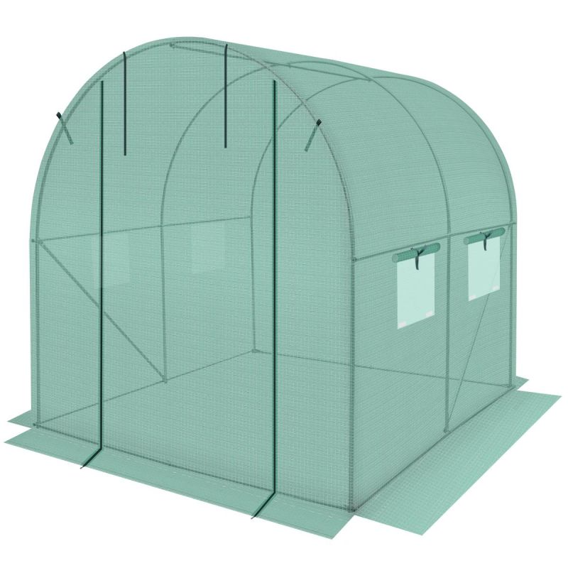 SZKLARNIA TUNEL OGRODOWY 200x200x200CM PE KONSTRUKCJA STAL ZIELONA - obrazek 3
