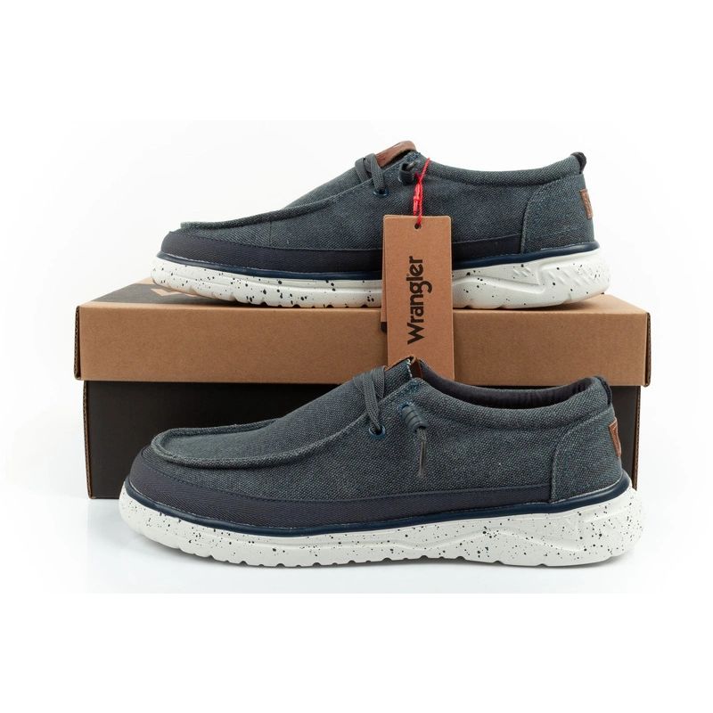 Wrangler buty męskie półbuty mokasyny Makena Stone niebieskie modne granatowe - obrazek 10