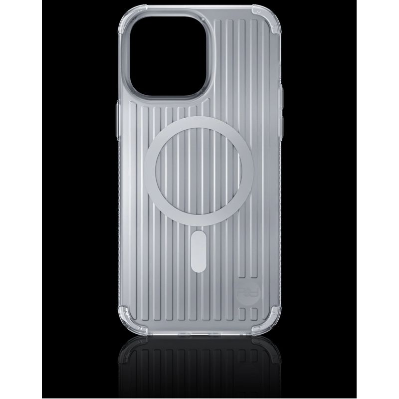 Kingxbar PQY Go Out Series magnetyczne etui iPhone 14 Plus MagSafe srebrne - obrazek 13