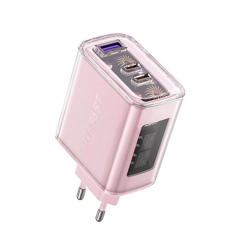 Acefast ładowarka GaN 65W 3 porty (1xUSB, 2xUSB C) fioletowa (A45) - obrazek 3