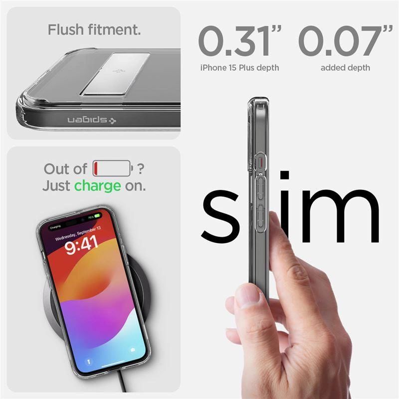 Etui Spigen Ultra Hybrid S MagSafe z podstawką do iPhone 15 Plus - czarne - obrazek 6