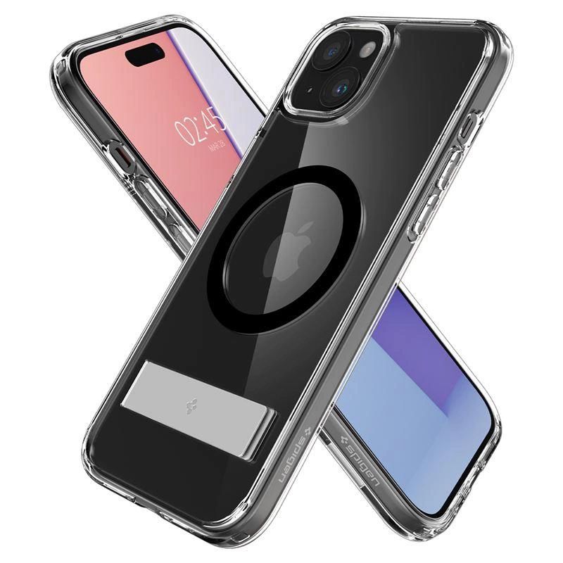 Etui Spigen Ultra Hybrid S MagSafe z podstawką do iPhone 15 Plus - czarne - obrazek 13