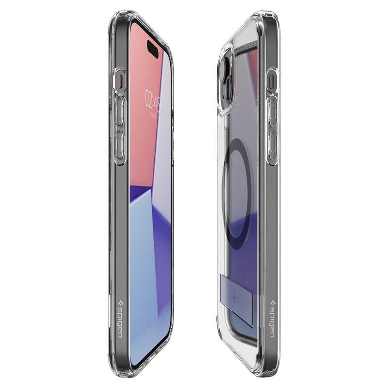 Etui Spigen Ultra Hybrid S MagSafe z podstawką do iPhone 15 Plus - czarne - obrazek 14