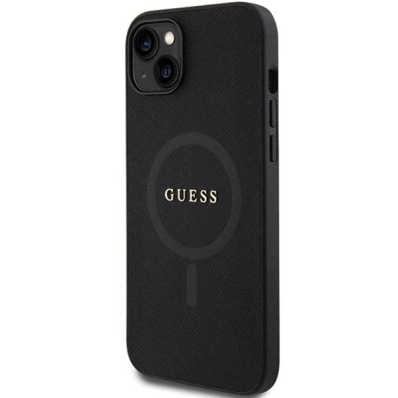Etui Guess Saffiano MagSafe do iPhone 15 Plus - czarne - obrazek 2