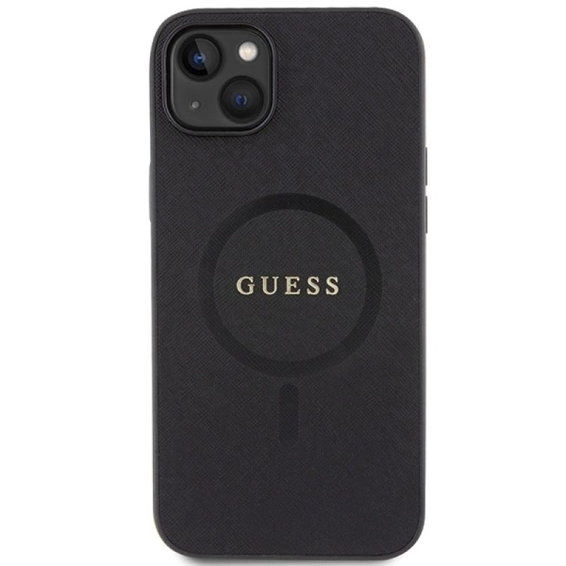 Etui Guess Saffiano MagSafe do iPhone 15 Plus - czarne - obrazek 3