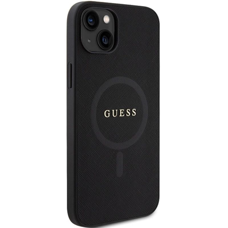 Etui Guess Saffiano MagSafe do iPhone 15 Plus - czarne - obrazek 4