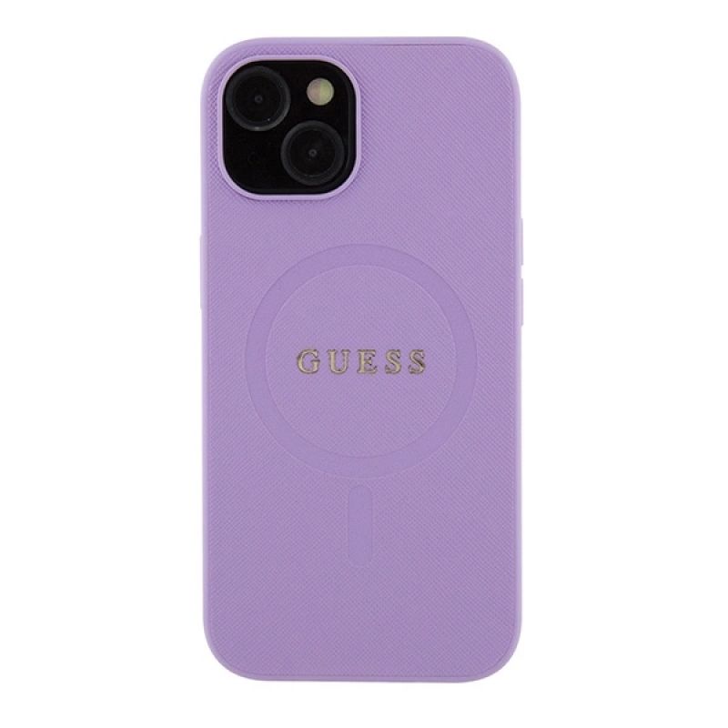 Etui Guess Saffiano MagSafe do iPhone 15 - fioletowe - obrazek 3