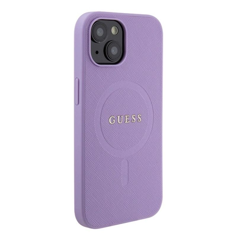 Etui Guess Saffiano MagSafe do iPhone 15 - fioletowe - obrazek 4
