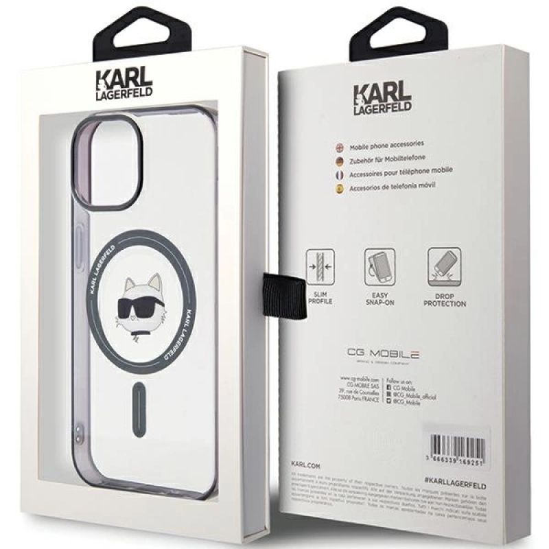 Etui Karl Lagerfeld IML Choupette's Head MagSafe do iPhone 15 - przezroczyste - obrazek 8