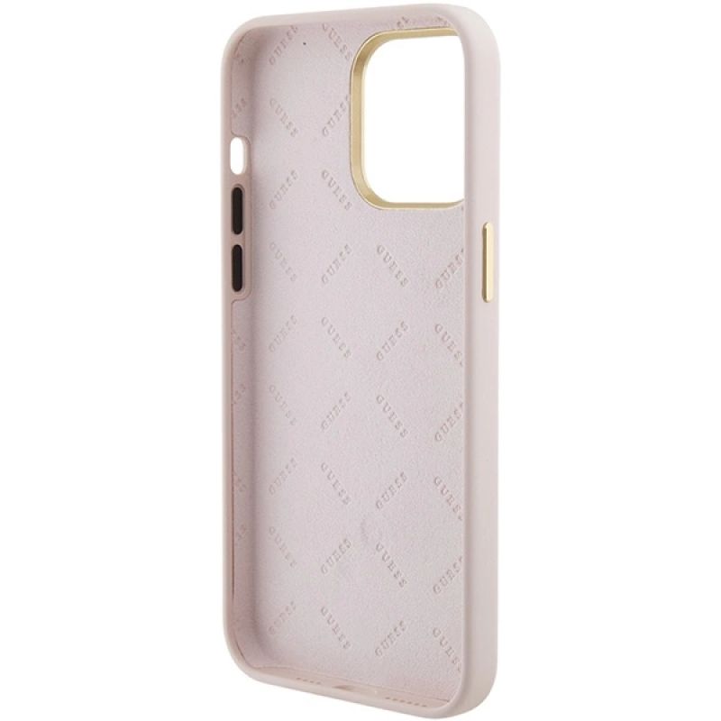 Etui Guess Silicone Logo Strass 4G na iPhone 15 Pro Max - różowe - obrazek 7