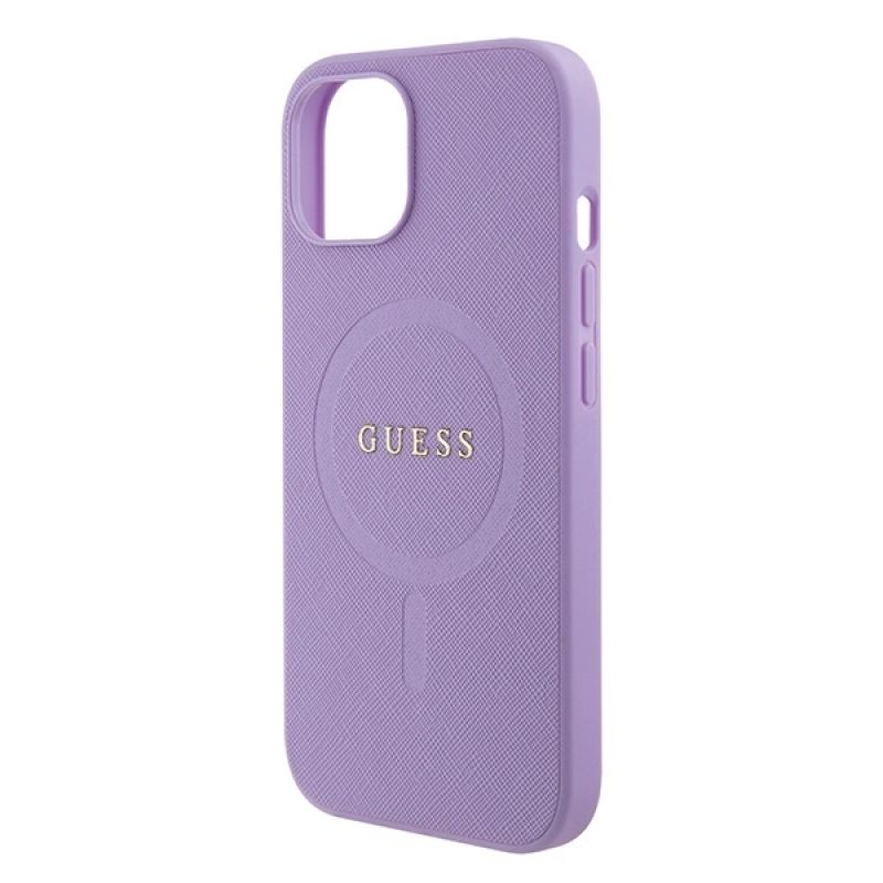Etui Guess Saffiano MagSafe do iPhone 15 Plus - fioletowe - obrazek 6