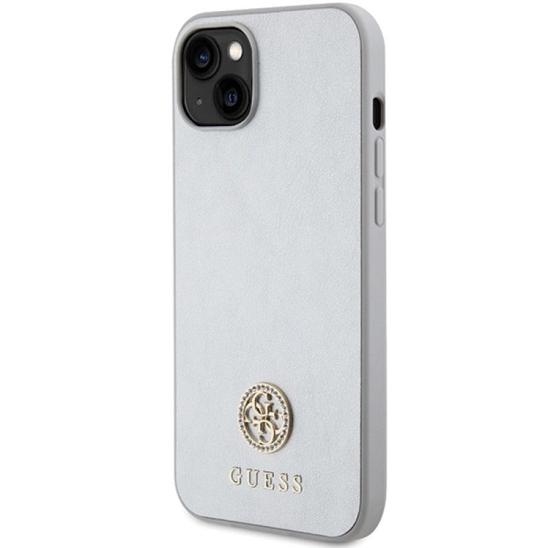 Etui Guess Strass Metal Logo do iPhone 15 Plus - srebrne - obrazek 2