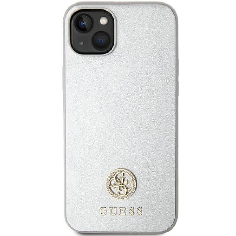Etui Guess Strass Metal Logo do iPhone 15 Plus - srebrne - obrazek 3
