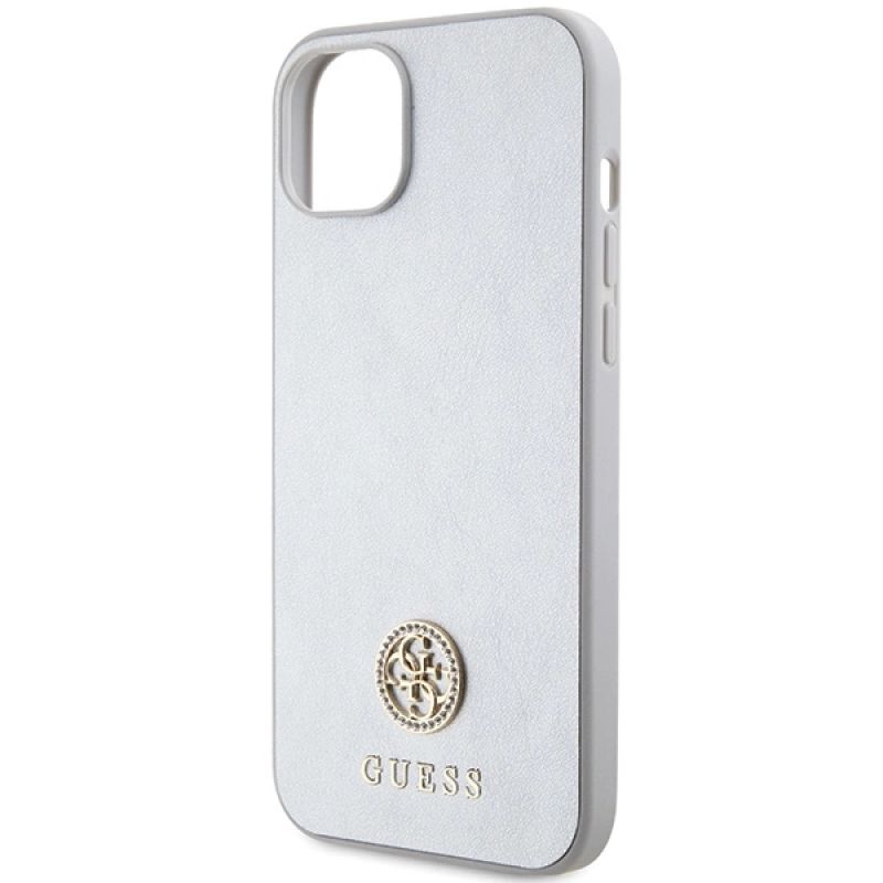 Etui Guess Strass Metal Logo do iPhone 15 Plus - srebrne - obrazek 6