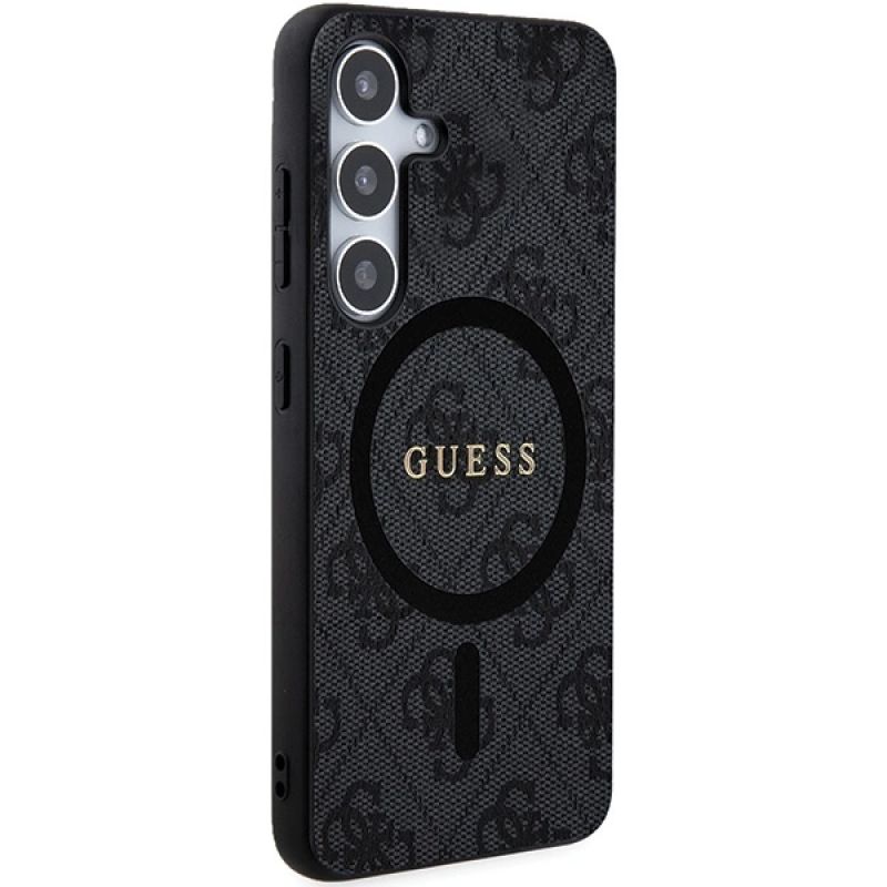 Etui Guess 4G Collection Leather Metal Logo MagSafe na Samsung Galaxy S24 - czarne - obrazek 3