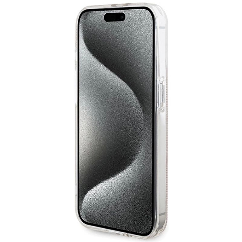 Etui Guess IML 4G Gold Stripe na iPhone 15 Pro - różowe - obrazek 5
