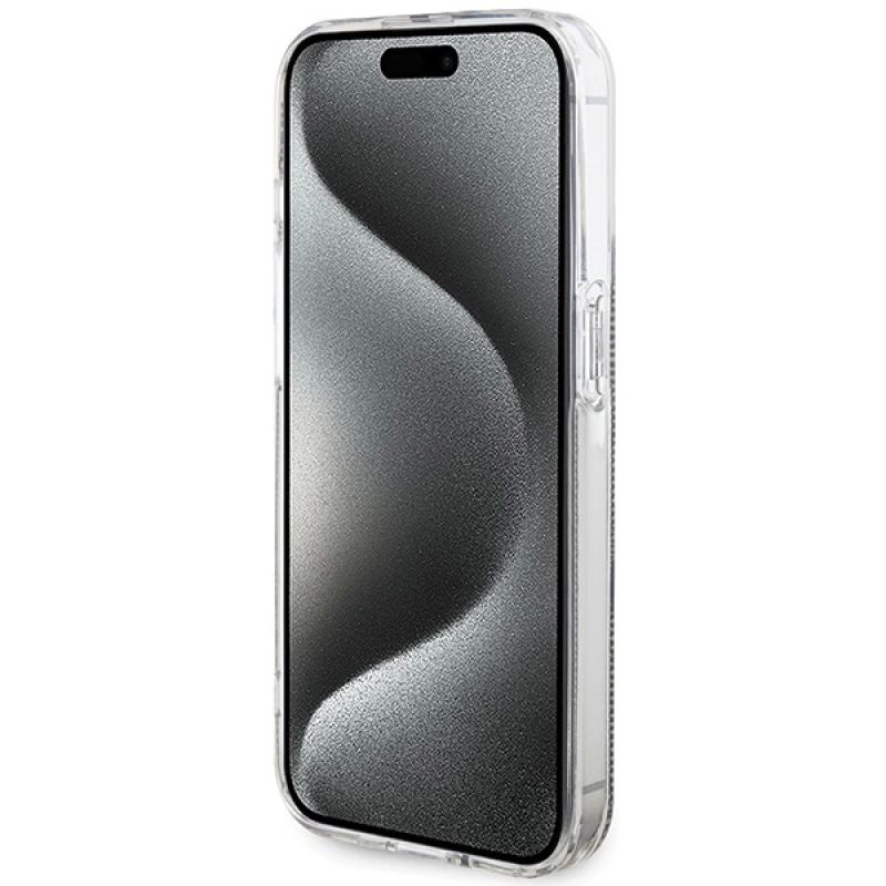 Etui Guess IML 4G Gold Stripe na iPhone 15 Pro - brązowe - obrazek 5