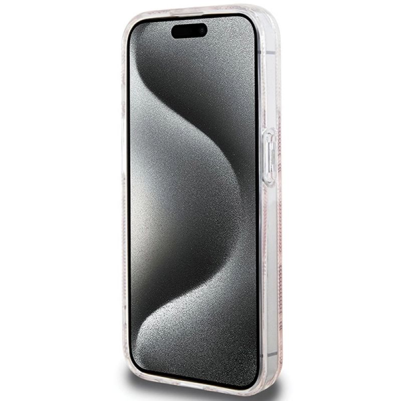 Etui Guess IML GCube MagSafe na iPhone 15 Pro - różowe - obrazek 5