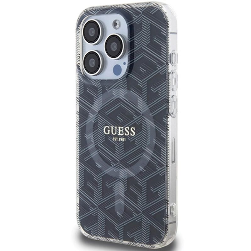 Etui Guess IML GCube MagSafe na iPhone 15 Pro Max - czarne - obrazek 2