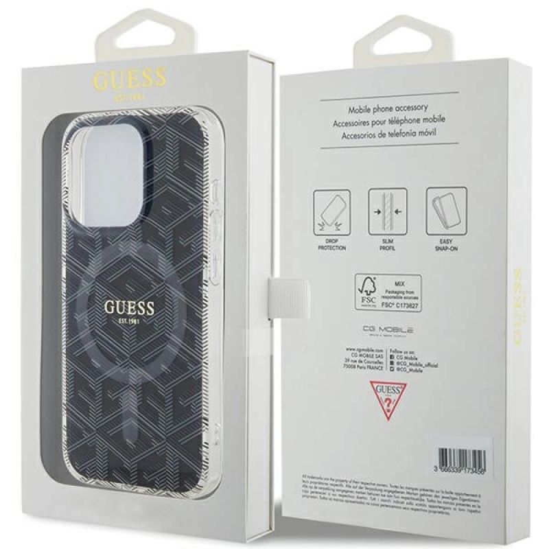 Etui Guess IML GCube MagSafe na iPhone 15 Pro Max - czarne - obrazek 8
