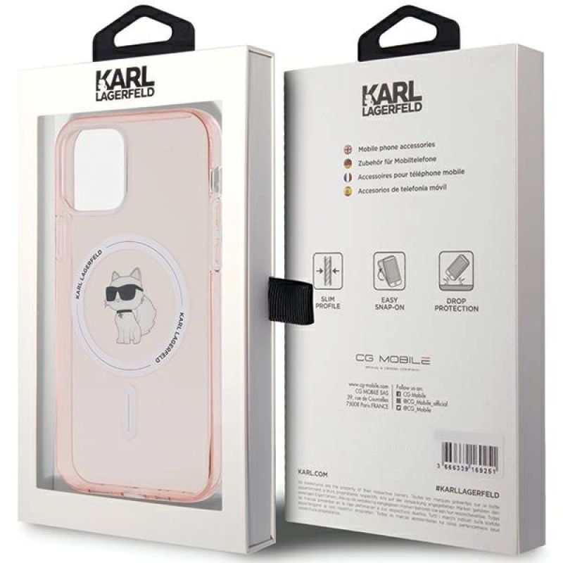 Etui Karl Lagerfeld IML Choupette MagSafe na iPhone 12/12 Pro - różowe - obrazek 7