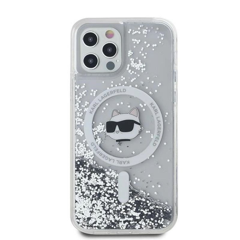 Etui Karl Lagerfeld Liquid Glitter Choupette Head MagSafe na iPhone 12 / 12 Pro - przezroczyste - obrazek 3