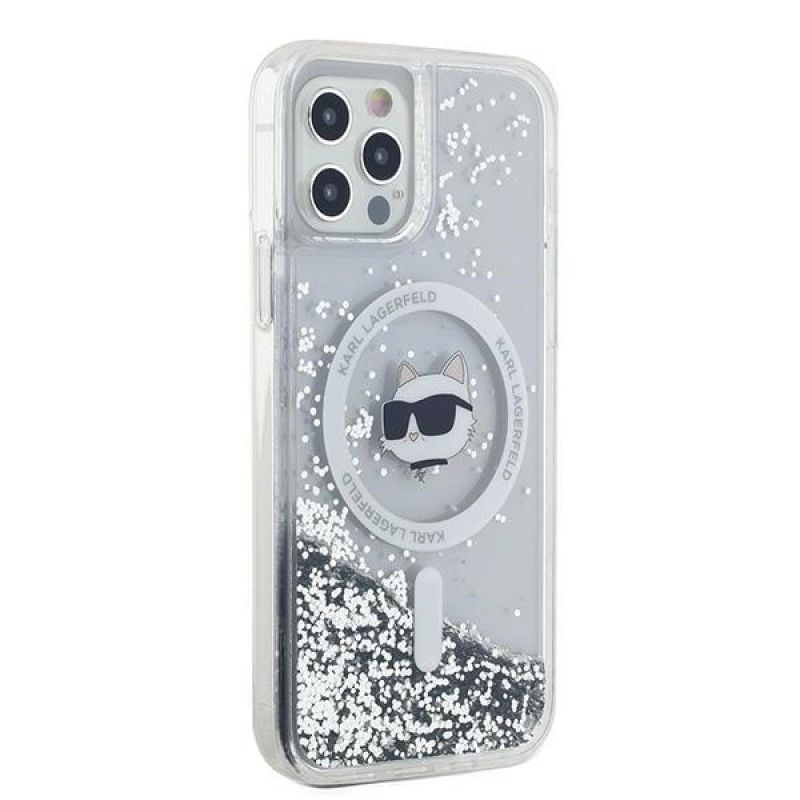 Etui Karl Lagerfeld Liquid Glitter Choupette Head MagSafe na iPhone 12 / 12 Pro - przezroczyste - obrazek 4