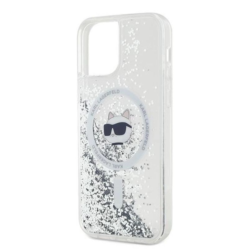 Etui Karl Lagerfeld Liquid Glitter Choupette Head MagSafe na iPhone 12 / 12 Pro - przezroczyste - obrazek 6