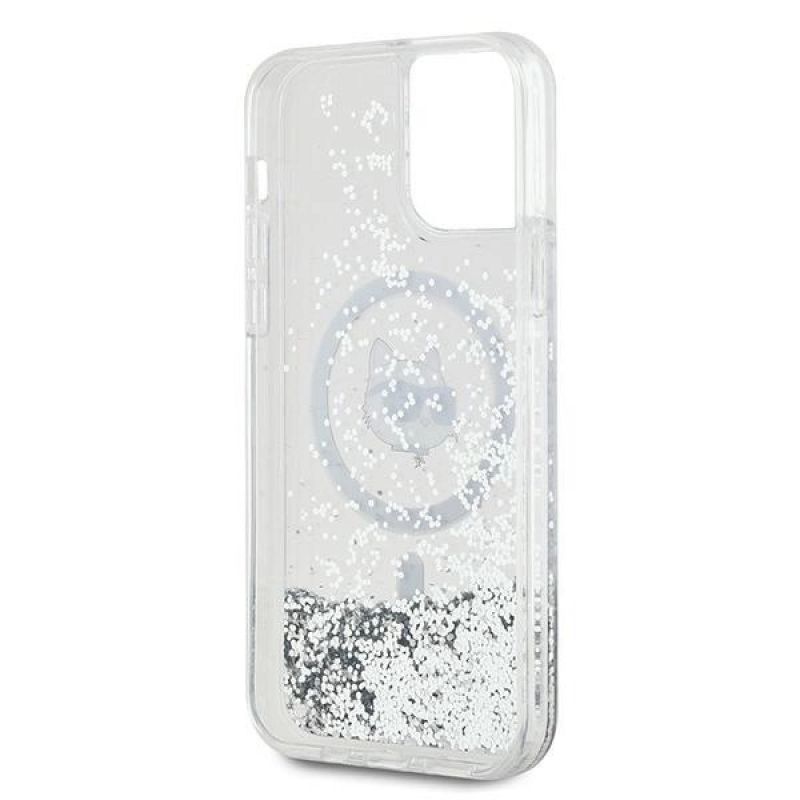 Etui Karl Lagerfeld Liquid Glitter Choupette Head MagSafe na iPhone 12 / 12 Pro - przezroczyste - obrazek 7